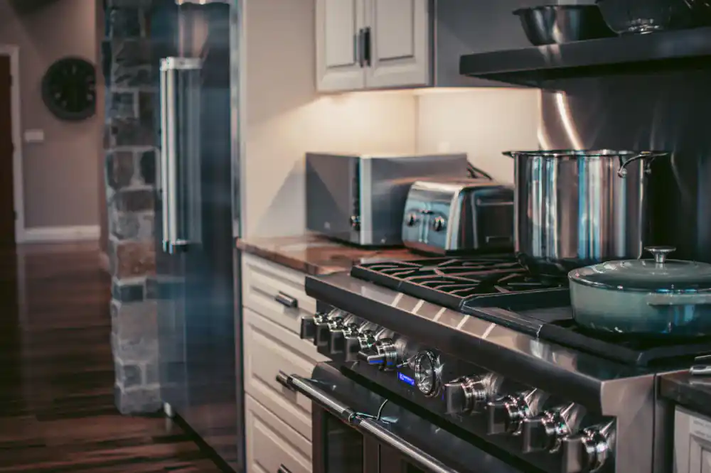 Appliance in busy kitchen